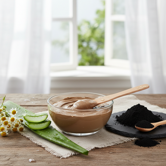 Waxelene Clarifying Mud Mask Dry Blend with natural clay, charcoal, and chamomile — detoxifying face mask for sensitive and acne-prone skin.