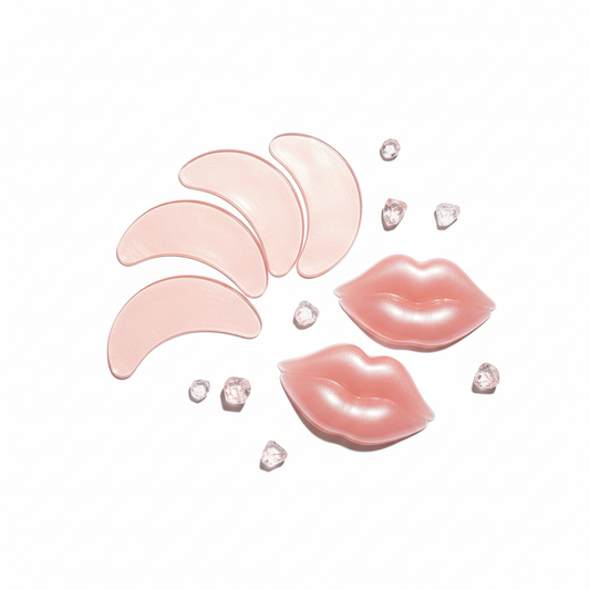 Felico 30Pcs Lip Mask and Under Eye Masks with crystal collagen and hyaluronic acid, hydrating gel pads for puffy eyes, dark circles, fine lines, and dry lips