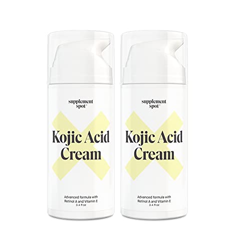 Kojic Acid Face Cream for Dark Spots, Retinol A & Vitamin E Dark Spot Treatment for Women - Anti-Aging & Even Skin Tone – Natural Kojic Acid Cream for Women, 3.4 Oz - 2 Pack