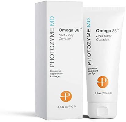 PHOTOZYME DNA Repair Anti Aging Body Lotion Complex with DNA Enzymes + Omega 3 + 6 | Moisturizing, Hydrating, + Nourishing Skin Cream to Repair Sun Damage | Fragrance Free, Unscented | 8 Fl. Oz