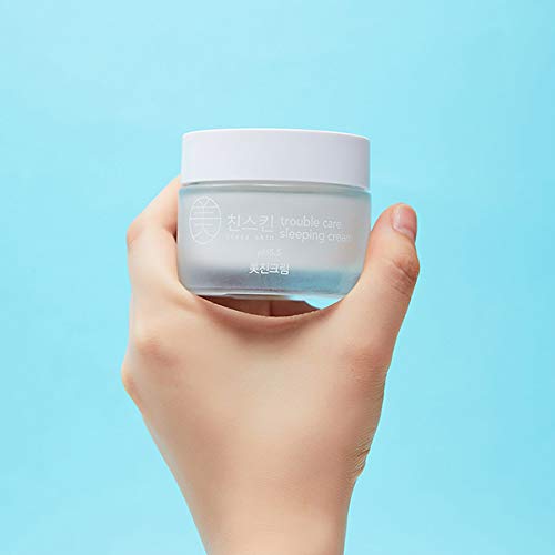 CRAZY SKIN Skin Repair Trouble Care Overnight Sleeping Face Mask 1.76oz | Centella + AHA/BHA Cream | Moisturizer for Acne-Prone Skin | Pore Minimizer Cream Mask with Eggplant Extract, Salicylic acid