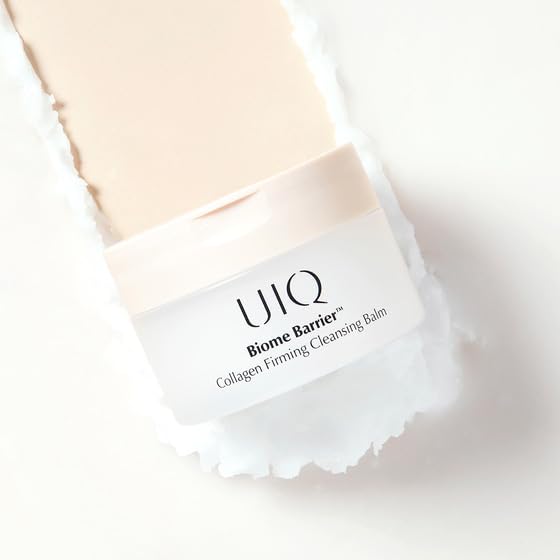 UIQ Biome Barrier Firming Collagen Cleansing Balm | Hygenic One-Step Makeup Remover | Non-Greasy Sorbet Texture | Gentle, Soothing for All Skin Types | No.1 Oliveyoung Cleanser | 3.38 fl. oz.