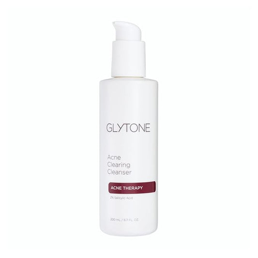 Glytone Acne Clearing Cleanser - Face Wash with 2% Salicylic Acid - Daily Acne Cleanser for Oily Skin & Clogged Pores - Removes Cystic Breakouts, Blackheads, Whiteheads & Blemishes - 6.7 fl oz