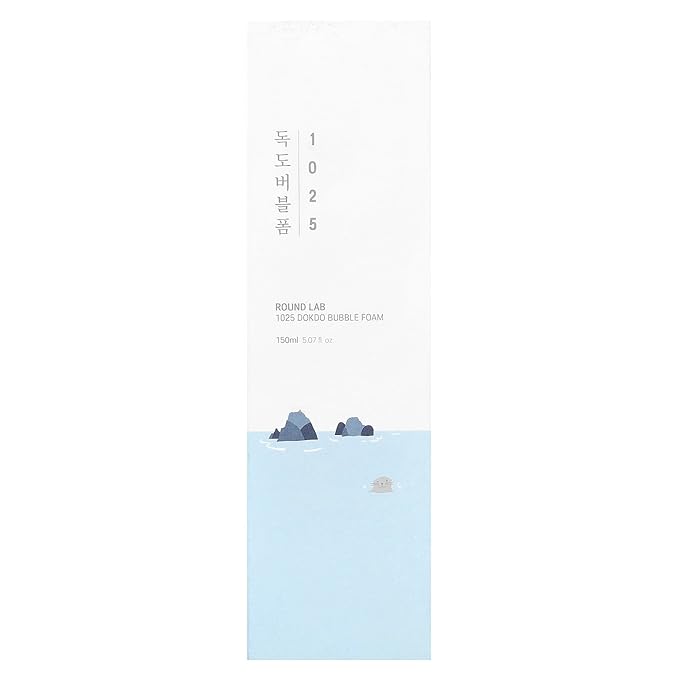 ROUND LAB 1025 Dokdo Bubble Foam Cleanser, Gentle Face Wash for Sensitive Skin, Low pH 5.5, Hydrating Korean Skincare, Soothing Panthenol & Deep Sea Water, Hypoallergenic, Fragrance-Free (5.07 Fl Oz)