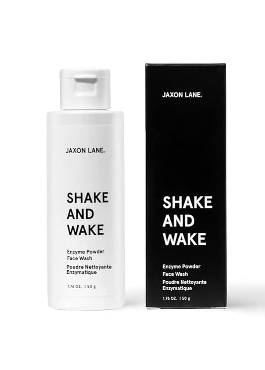 Enzyme Powder Face Wash for Men | SHAKE AND WAKE Exfoliating Powder Cleanser, Anti Aging Pineapple & Papaya Enzyme Cleanser & Microfoliant with Vitamin C & E, Niacinamide & AHAs for a Deep Pore Clean