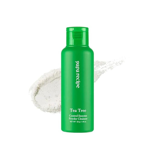 Papa Recipe Tea Tree Control Enzyme Powder Cleanser - Soft Exfoliating Facial Wash for Sensitive Skin (50g, 1.72oz) - Korean Skincare for Soothing, Balancing skin's moisture and oil level