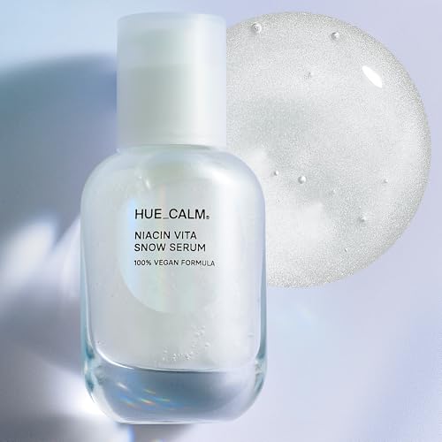 HUECALM Niacin Vita Snow Serum, Korean Skincare for Brightening, Hydration, Oil Control, 3% Niacinamide, Vitamin C Serum & Ceramide, Dark Spot Corrector, Hyperpigmentation Treatment, Gentle Daily Use