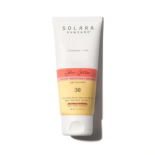 Solara Suncare - Glow Getter Body Moisturizer, SPF 30 (Sport) | EWG Verified, Vegan, Cruelty Free, Reef friendly | Natural Scent, Nutrient Boosted Daily Sunscreen, Water Resistant (3 fl oz | 90 ml)