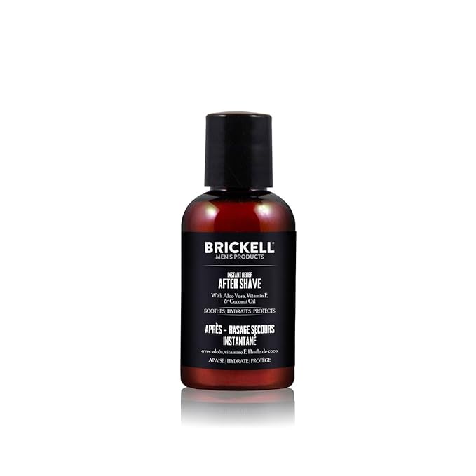 Brickell Men's Instant Relief Aftershave for Men, Natural and Organic Soothing After Shave Balm to Prevent Razor Burn 2 Ounce, Unscented