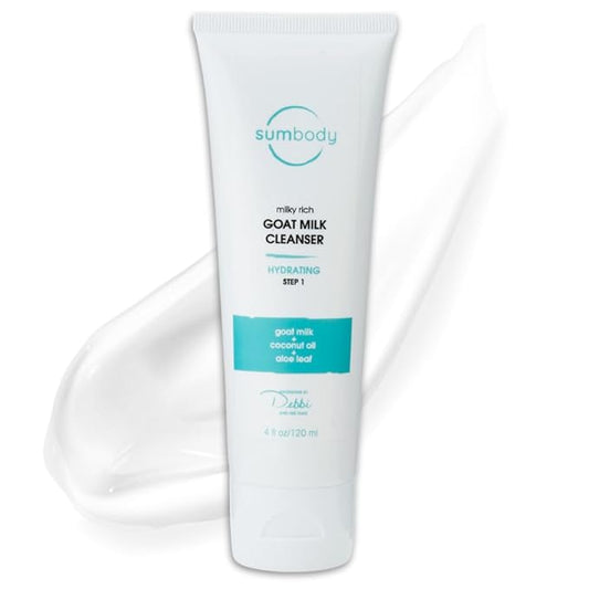 Face Wash for Women & Men Goat Milk Cleanser – (4oz) Cruelty Free Face Wash, Organic Gentle Face Cleanser with AHAs & Vitamins for Sensitive Skin, Day and Night Face Wash Cleanser for Dry Skin