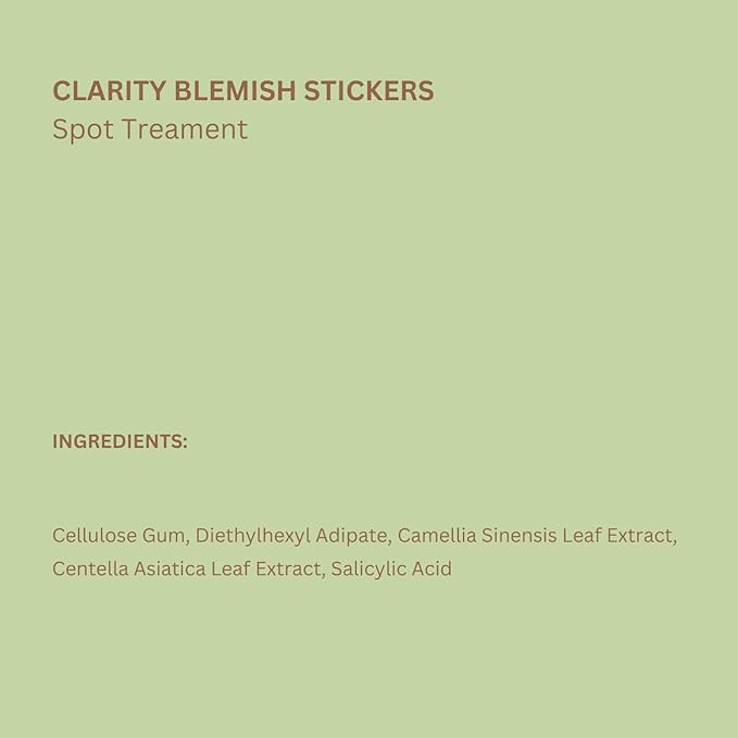 Pixi Clarity Blemish Stickers | Pimple Patches with Salicylic Acid, Green Tea & Cica for Clear & Balanced Skin | Translucent & Gentle | On-the-Go Spot Treatment | 24 patches