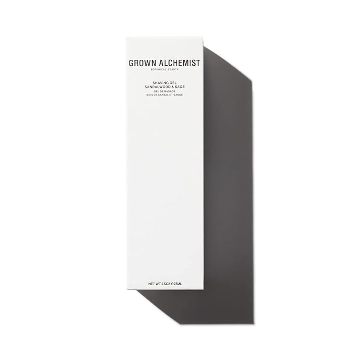 Grown Alchemist Shaving Gel, Sandalwood & Sage. Hydrating Botanicals, Close, Smooth Shave (75ml)