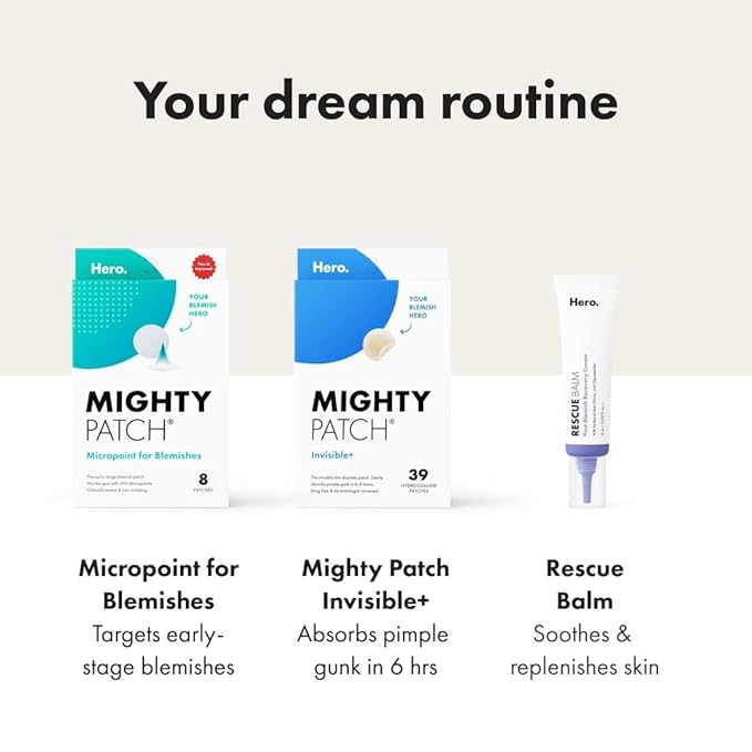 Mighty Patch™ Invisible+ Patch - Daytime Hydrocolloid Acne Pimple Patches for Covering Zits and Blemishes, Ultra Thin Spot Stickers for Face and Skin (24 Medium and 15 Small Patches)