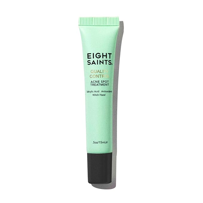 Eight Saints Quality Control Acne Treatment For Face Pimples and Zits with 2% BHA Salicylic Acid, Natural and Organic Acne Spot Treatment, Fast Acne Relief, 0.5 oz