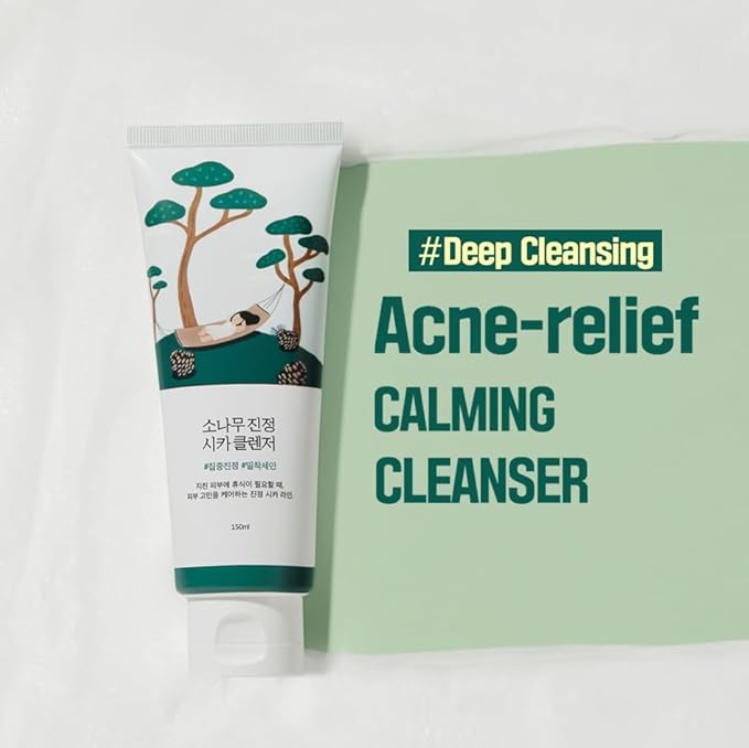 ROUND LAB Pine Calming Cica Cleanser + Calming Cica Toner, Hyaluronic Acid for Soothing, Exfoliating, and Restoring Skin Balance, Korean Skincare