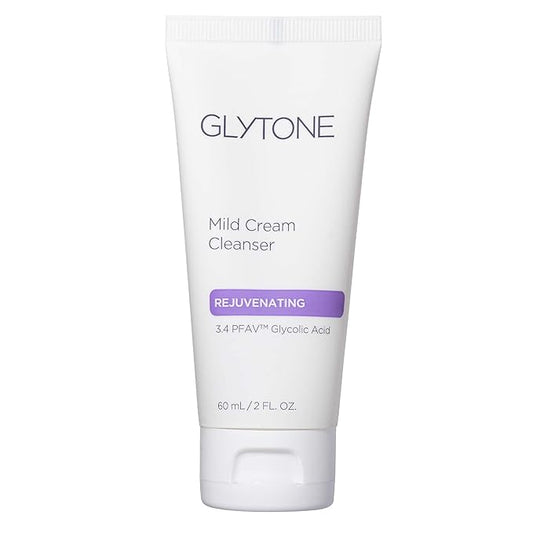 Glytone Mild Cream Cleanser | Exfoliate & Moisturize with 3.4 Free Acid Value Glycolic Acid & Glycerin | Face Wash for Women Removes Makeup & Oil | Face Cleanser for Dry Skin | 2 Fl oz.