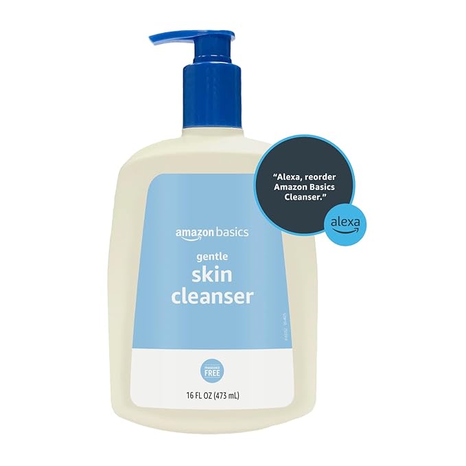 Amazon Basics Daily Facial Cleanser For Gentle Skin, Unscented, 16 Fl Oz (Pack of 2)