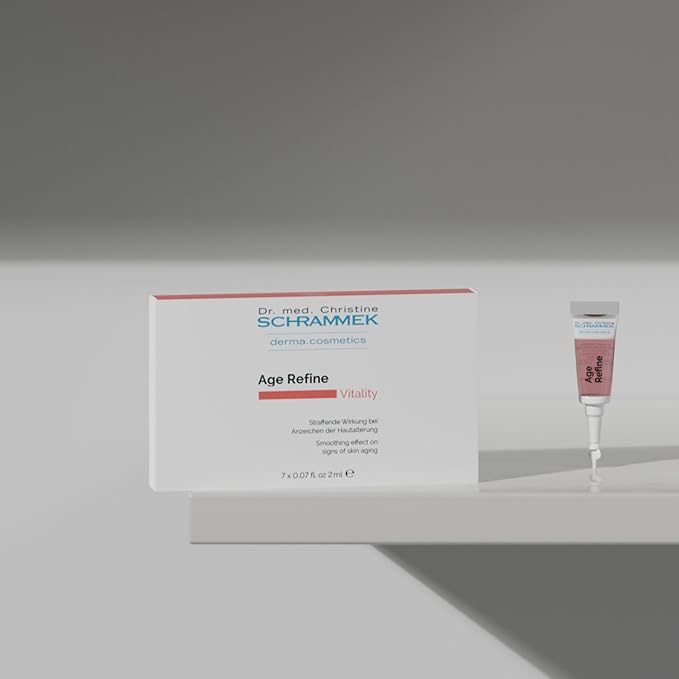 Age Refine Ampoules (7 x 0.07 fl oz) – Anti-Aging Care for Mature & Tired Skin – With Hyaluronic Acid, Silica & Isoflavones – Firms & Smooths – Boosts Vitality – Dr. Schrammek