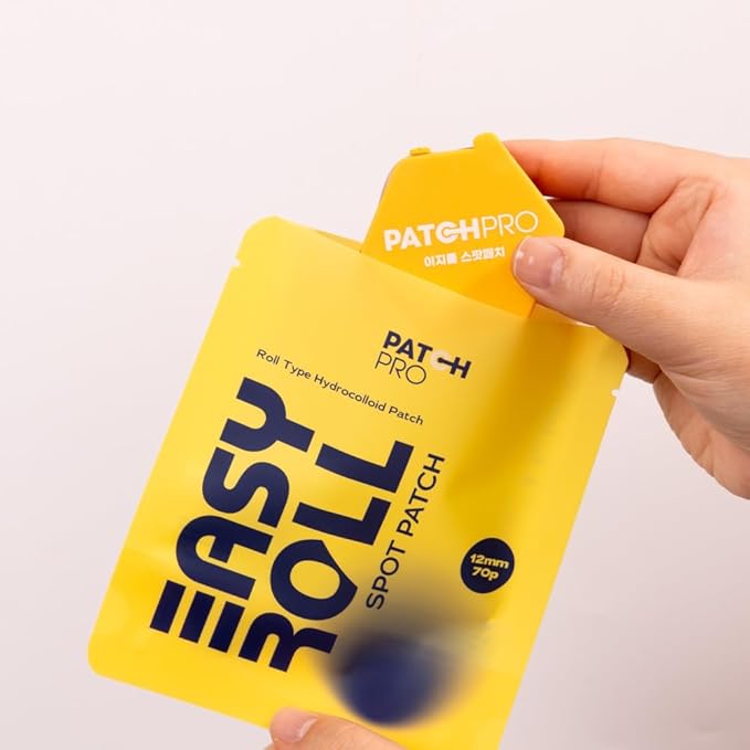 PATCH PRO Easy Roll Spot Patch - Korean Pimple Dispenser, Invisible Hydrocolloid Redness Patches, Shrinks Pimples, Invisible Covers skincare for Blemishes, Skincares Stickers (140 Count Pack of 2)