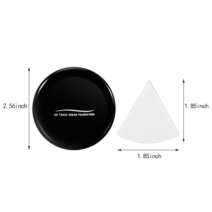 Powder Foundation,Long Wear Full Coverage Foundation with Sponge,Flawess Correcting Color