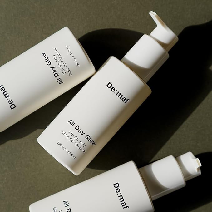 De:maf All Day Glow I'm So Jelly Olive Oil Cleanser, 75% Olive Oil, Jelly-like Makeup Remover for Pore Cleanse, Suitable for Sensitive Skin, Korean Skincare (150ml, 5.07, Fl Oz)