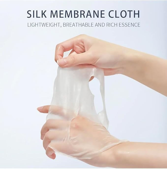 Brightening Face Sheet Mask, Set of 10 - Japanese Hydrating Beauty Skincare with Sakura Extract for Women and Men - Moisturising Anti Aging Facial Treatment - Ideal for Sensitive Skin