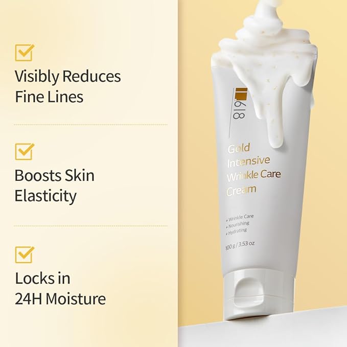 1.618 24K Gold Intensive Wrinkle Care Cream, GABA Amino Acids, Anti-Aging, korean Beauty, Day & Night Solution | 3.52oz