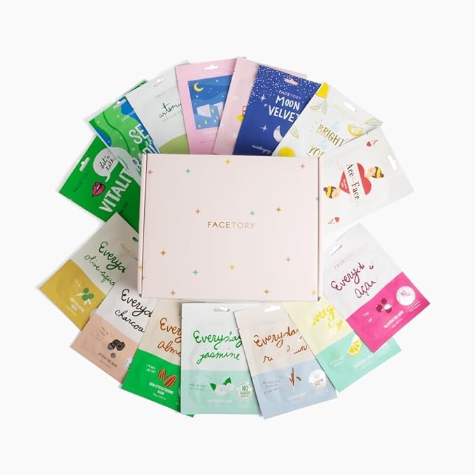 FACETORY K Beauty Face Mask Skin Care - FAVORITE 15 COLLECTION Sheet Mask Set | Natural Premium Korean Face Mask For All Skin Types - No Sulfates No Parabens (15 pc)