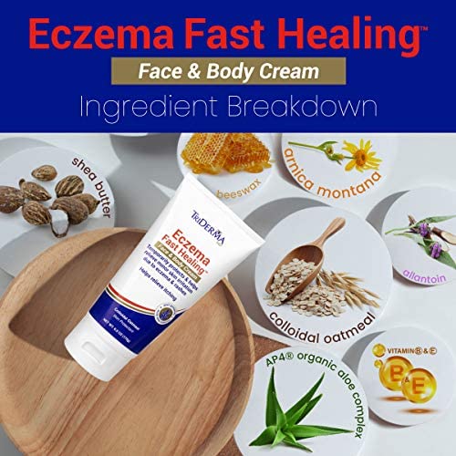 TriDerma Eczema Cream Fast Healing Eczema Relief for Face and Body, 6.0 Ounce Tube