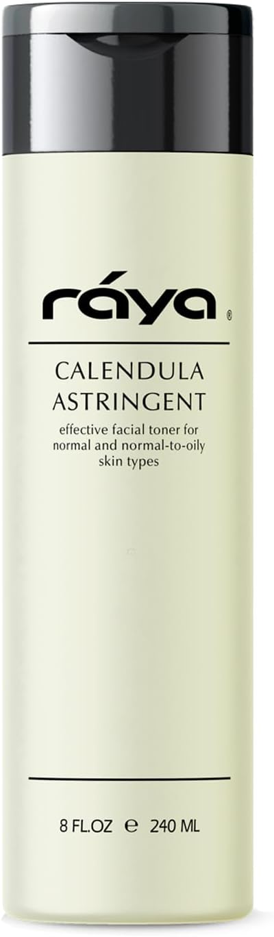 RAYA Calendula Astringent with AHA 6 oz (G-206) | Glycolic Facial Toner for Combo and Partially Oily Skin Prone to Break-Outs | Helps Normalize pH and Fight Bacteria | Made with Alpha Hydroxy Acids