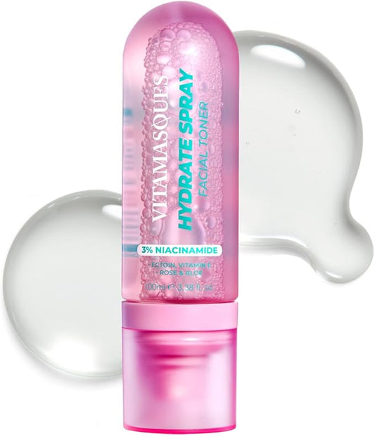 Vitamasques Hydrating Toner for Face - Facial Toner with Niacinamide - Instant Refreshment & Lasting Hydration - 3.38 Fl Oz