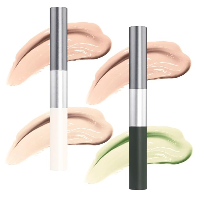 Kaely 2Pack Dual-Ended Concealer Stick,Acne Dark Spot Corrector Brightener Waterproof,01+02