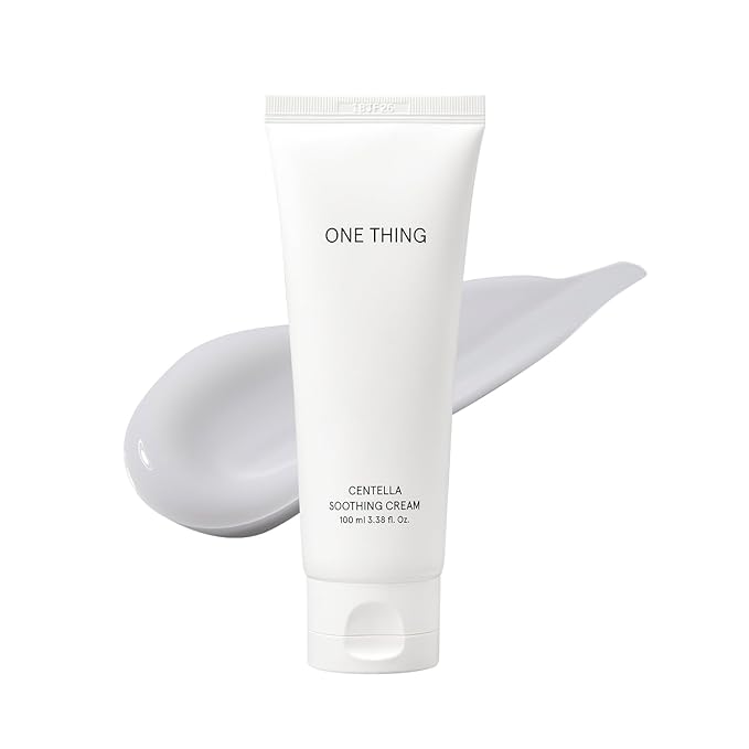 ONE THING Centella Soothing Cream 3.38 Fl Oz | CICA Beta Glucan Hydrating Calming Facial Vegan Moisturizer for All, Sensitive Skin Types, Barrier Redness Irritation Relief | Korean Skin Care