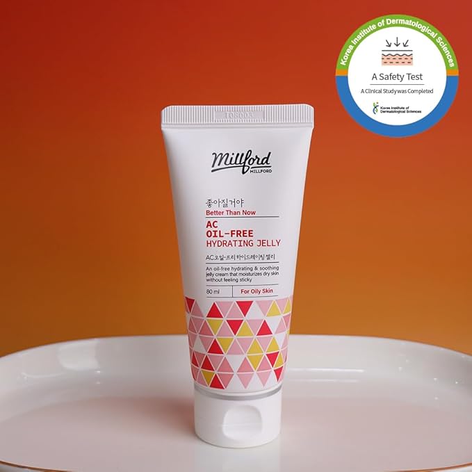 AC Oil-Free Hydrating Jelly 2.7Oz, 80ml, Oil Free Facial Moisturizer for Acne-Prone Skin, Niacinamide 2%, Unscented, Mild, Soothing Cream, Non Greasy Moisturizer, Korean Skincare