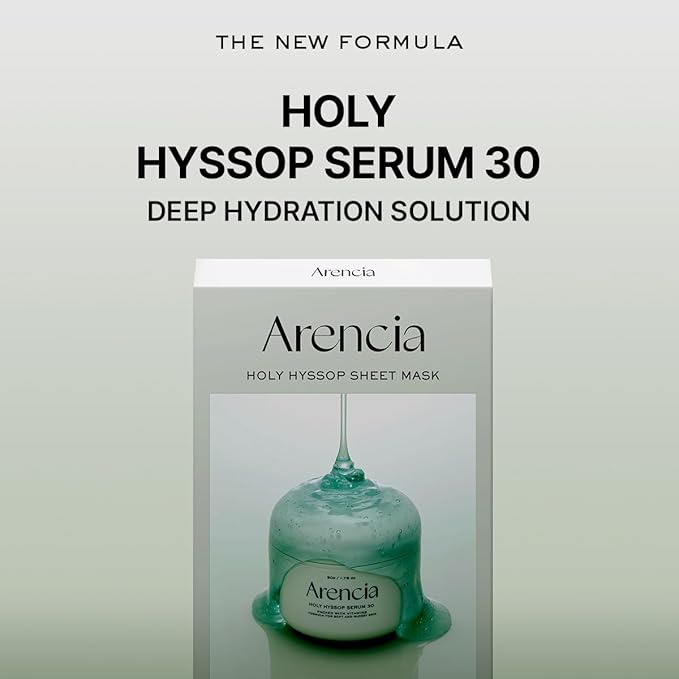 Hyssop Glow Sheet Mask, 5 Pack, Hydrating, Glowing, Boosting, Repairing for younger looking skin with Vitamin A,C,E