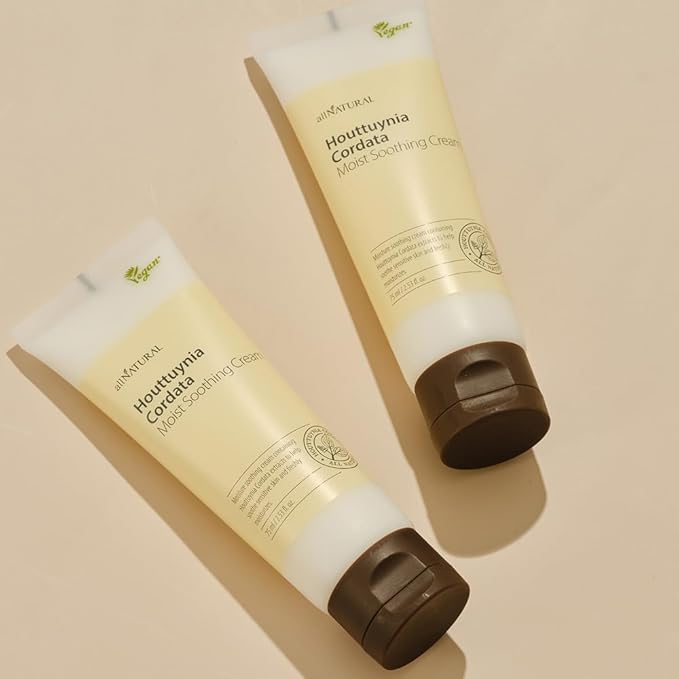 All Natural Houttuynia Cordata Soothing Cream - Lightweight Hydration, Sebum Control and Redness Relief – Calming Heartleaf Moisturizer for Sensitive Skin, Vegan Skincare (2.53Fl. Oz)