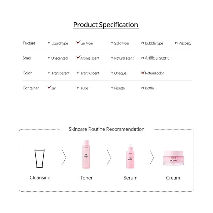 NACIFIC Pink AhaBha Triple Set (Toner 150ml, Serum 50ml, Cream 50ml) AHA, BHA, Watermelon extract Glow Moristurizing Hyaluronic Acid