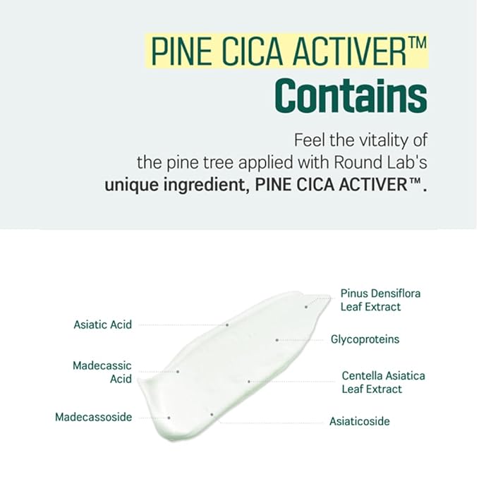 ROUND LAB Pine Calming Cica Cleanser + Calming Cica Toner, Hyaluronic Acid for Soothing, Exfoliating, and Restoring Skin Balance, Korean Skincare