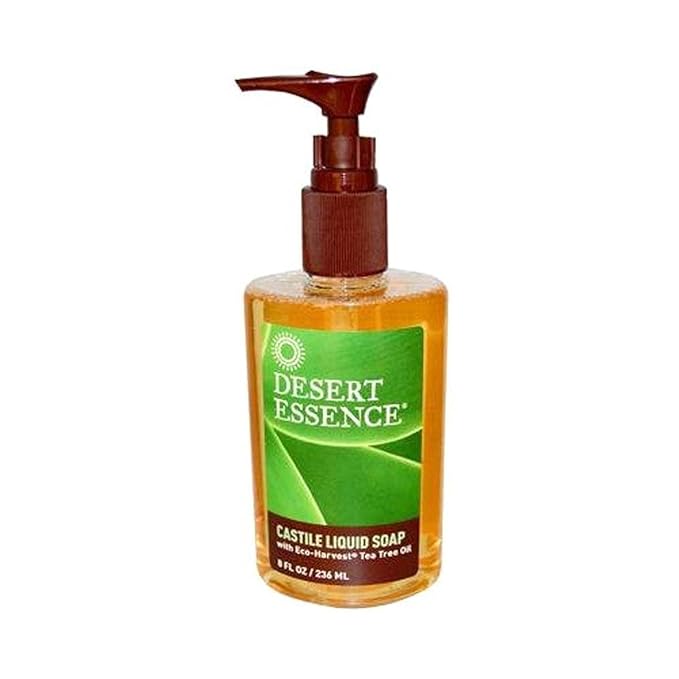 Desert Essence Castile Liquid Soap with Organic Tea Tree Oil, 8 Fluid Ounce