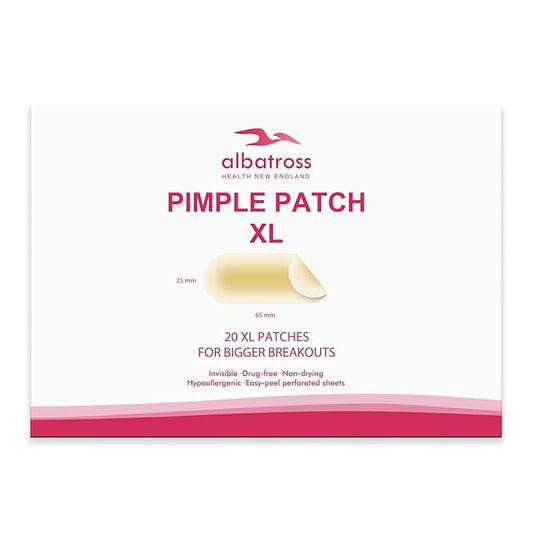 Albatross Health New England Large Acne Pimple Patches for Face (20 Counts), Spot Dots Cover, Hydrocolloid Stickers, Zit Blemish Patch