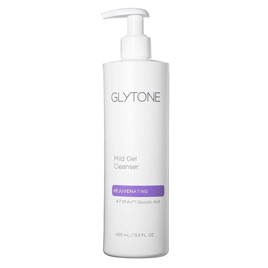 Glytone Mild Gel Exfoliating Cleanser, Pure Glycolic Acid Face Wash for Moisturizing & Rejuvenating Skin, Vegan & Fragrance-Free Face Exfoliator Scrub for All Skin Types, 13.5 fl. Oz.