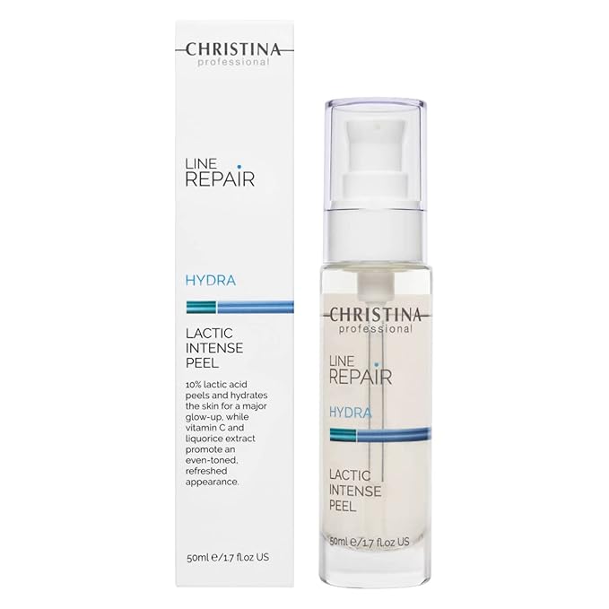 Christina Line Repair Hydra Intense Facial Peeling with Lactic Acid AHA | Enhanced Cell Renewal with Witch Hazel | Rejuvenation and Moisturization for Dry, Normal, Oily Skin 75ml