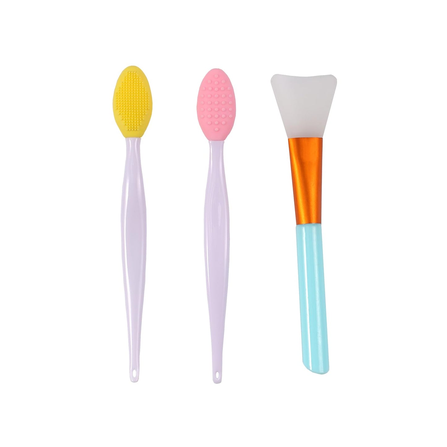 Face Brush Set 10pcs Manual Silicone Exfoliating Lip Brush Nose Cleansing Brush and 2pcs Mask Brush for Facial Skin Care