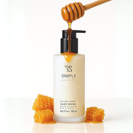 Tallow Honey Cleansing Milk- Gentle Hydrating face wash for sensitive skin -Non stripping | Moisturizing with grassfed beef Tallow, Organic Raw Honey, Argan oil & Castor Oil, Apple Cider Vinegar.