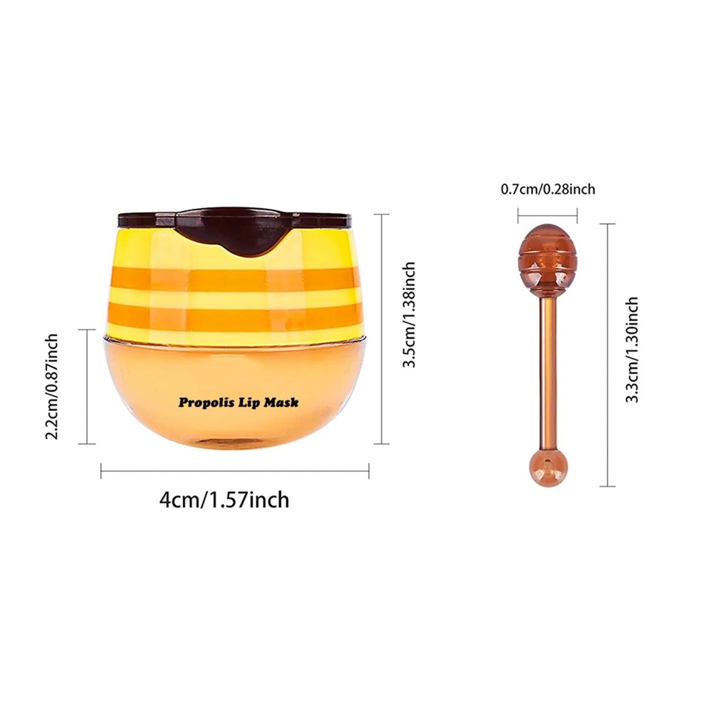 4Pcs Bee Lip Balm Honey Pot Strawberry & Propolis Balm Honey Lip Mask Hydrate Moisturizing Repair Prevent Lip Care Moisturizing Lip Balm Set