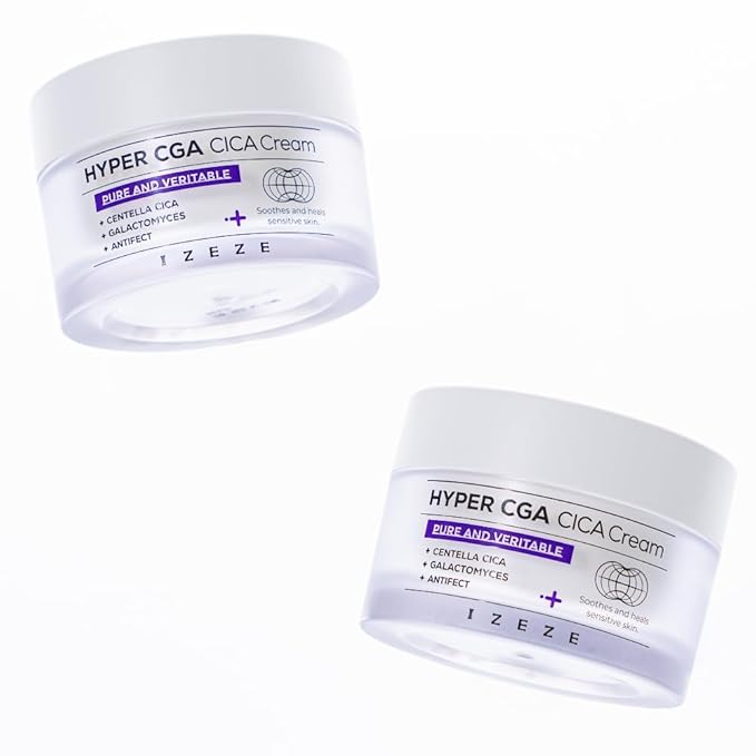 IZEZE Hyper CGA Cica Cream 1.69 fl.oz, 50ml | Centella Asiatica for Calming, Korean Skincare Cream for Soothing, Acne Prone Skin, Low Irritation for Sensitive Skin, Skincare Coreano