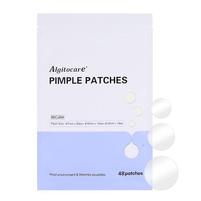 Pimple Patches for Face, Hydrocolloid Pimple Acne Patch for Covering Zits and Blemishes, Spot Stickers for Facial Skin Care (48 Count)