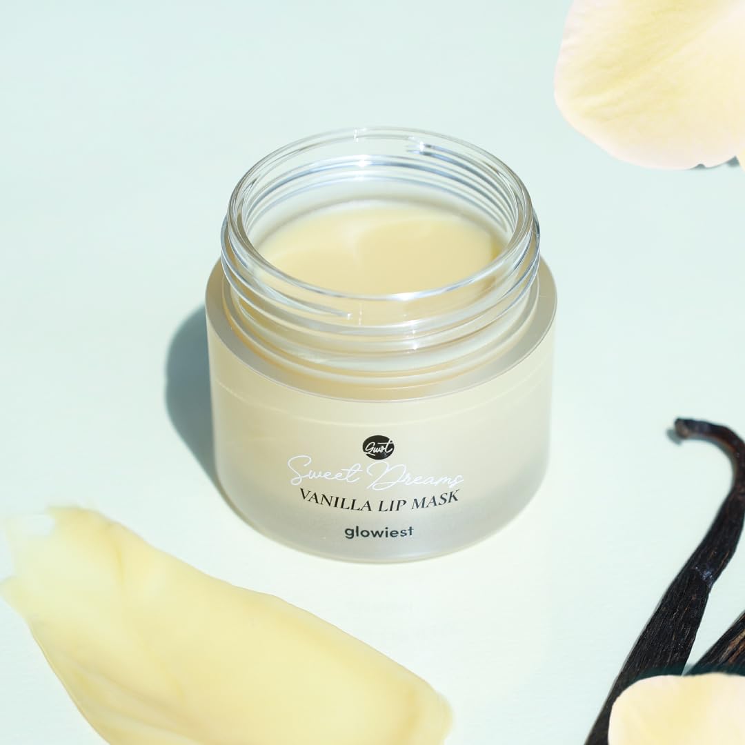 glowiest Sweet Dreams Overnight Lip Mask- Nourishing, Plumping and Hydrating Lip Balm | glowiest Sweet Dreams Lip Sleeping Mask | Hyaluronic Acids+Vitamin C+Shea Butter+Antioxidants l Vanilla