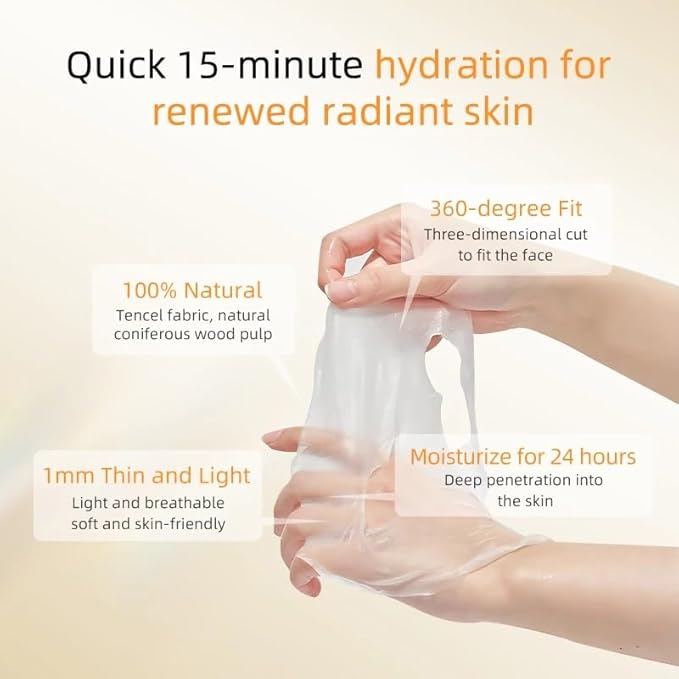 ELT Mega Vitamin C Sheet Mask, (25 g / 0.88 oz.) 10 EA Korean Face Mask, Brightening Sheet Mask, Soothing Facial Mask, Wrinkle Fighting, Deep Collagen Mask, Korean Skin care