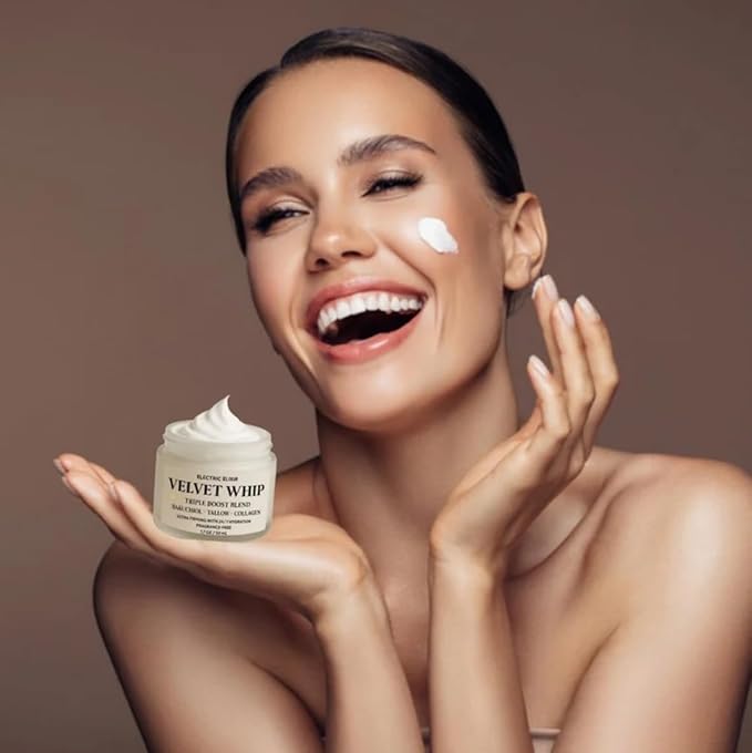 Beef Tallow for Skin - Organic Moisturizer Cream - 100% Grass Fed, Whipped - Anti-Aging, Deep Hydration Face Cream with Bakuchiol, Retinol Alternative for Wrinkle Repair, Eczema Relief & Brightening